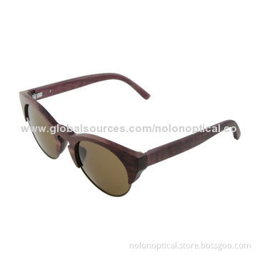 Hot-sale Wooden Sunglasses with Metal Trim for Women, OEM/ODM Orders Available